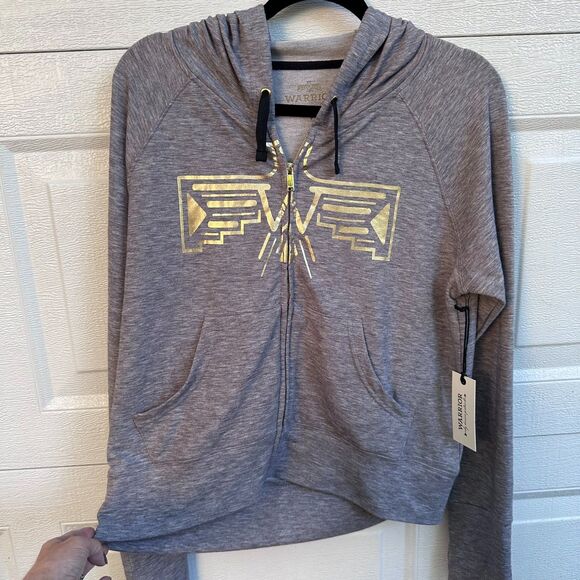 Warrior by Danica Patrick Hoodie Women's Medium Gray Zip Up Long Sleeve - Picture 2 of 10